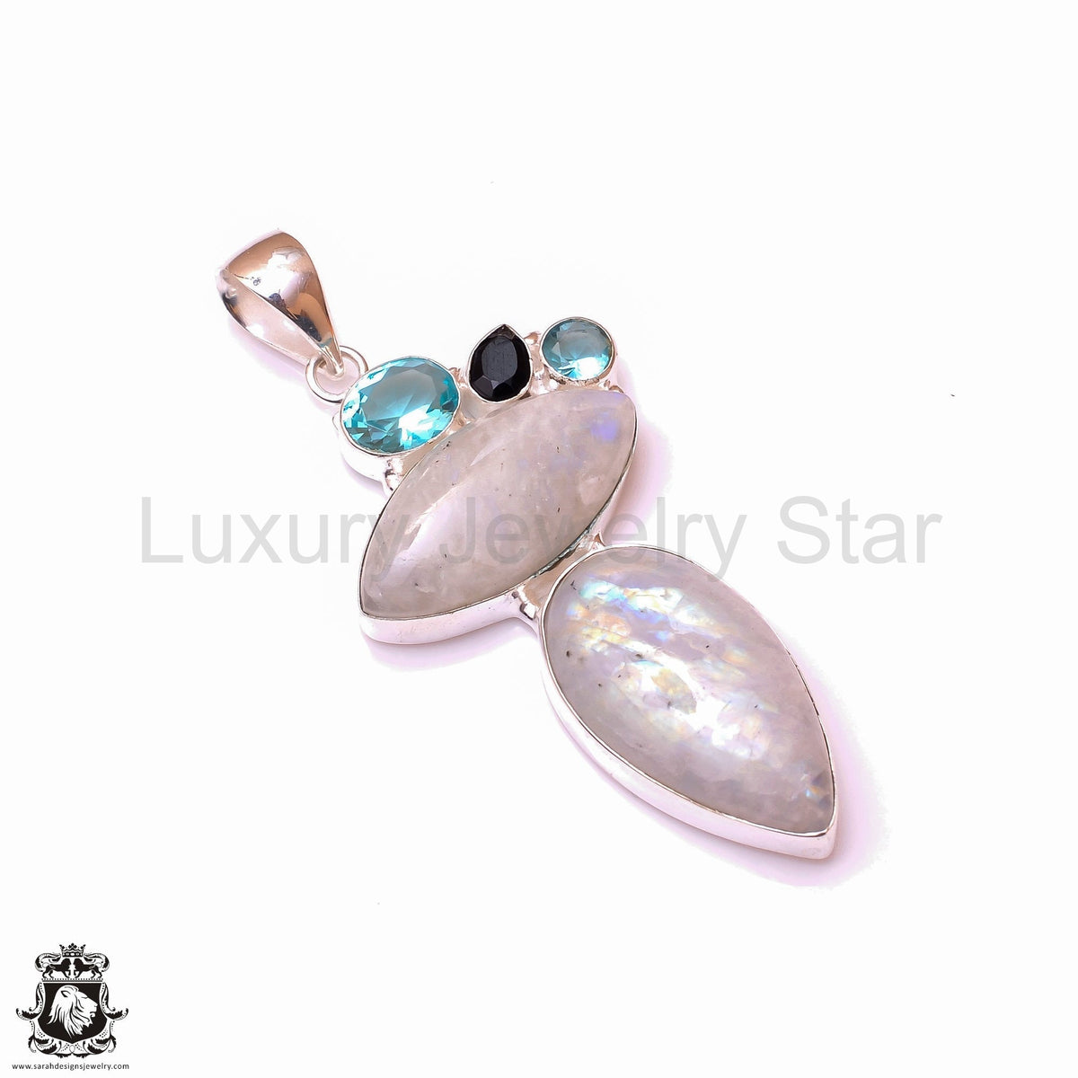Rainbow Moonstone Pendant & 3MM Italian Chain P9866 - image 3