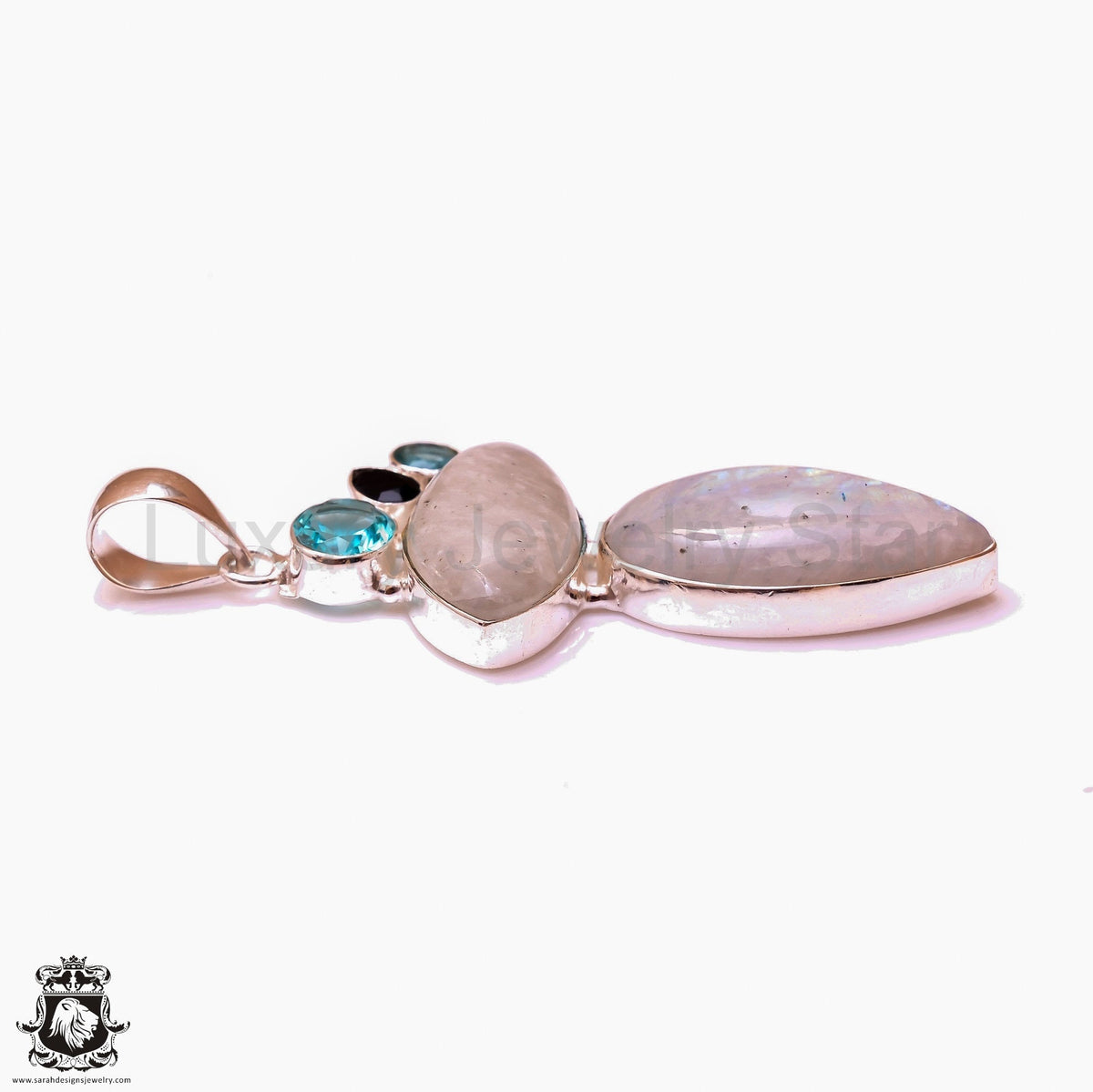 Rainbow Moonstone Pendant & 3MM Italian Chain P9866 - image 5
