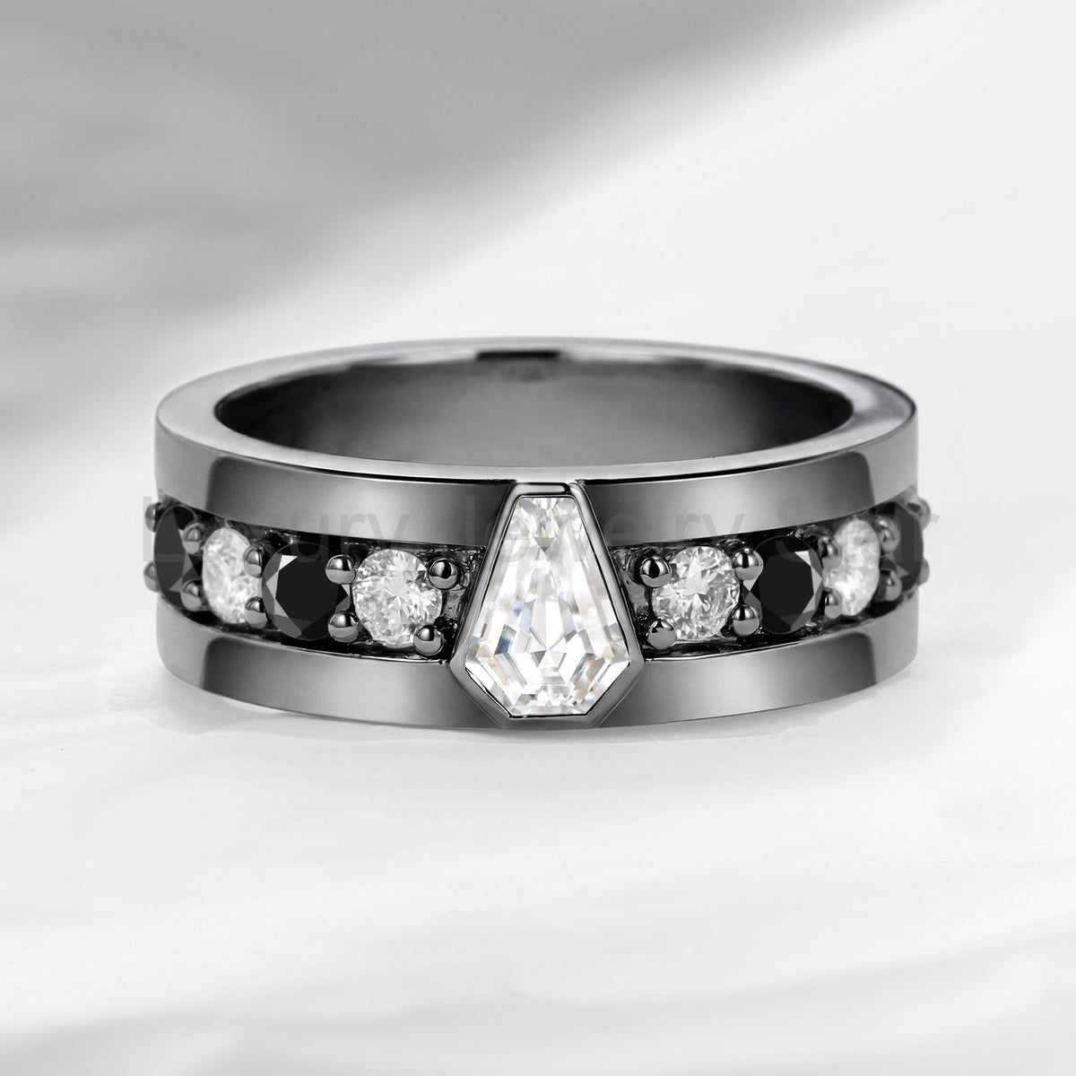 'King's Scepter' - Classic Coffin Cut IGI Certified Lab Diamond Wedding Band For Men - image 2
