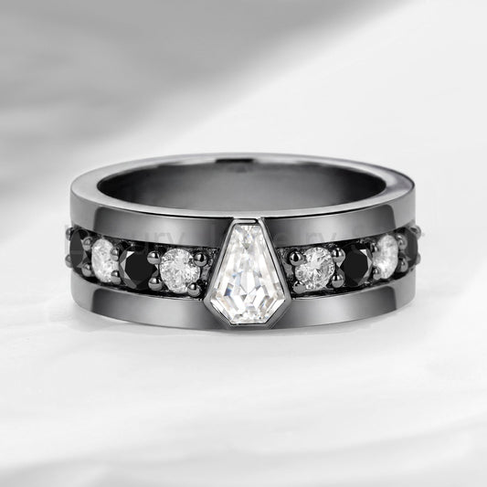 'King's Scepter' - Classic Coffin Cut IGI Certified Lab Diamond Wedding Band For Men - image 2