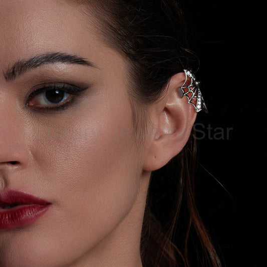 Unique Gothic Spider Web Garnet Earrings Halloween Jewelry Gift - image 2
