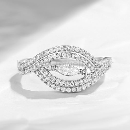 Unique Moissanite Eye Inspired Engagement Ring