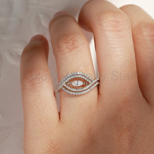 Unique Moissanite Eye Inspired Engagement Ring - image 2