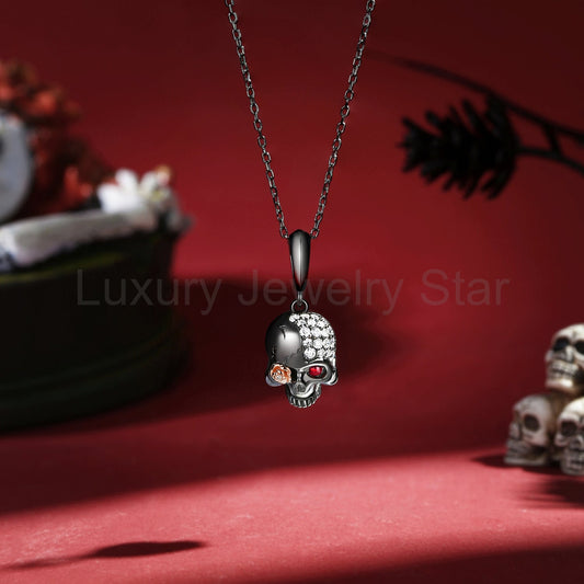 Unique Skull & Skeleton Gothic Pendant Necklace - image 2