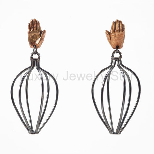 Handmade Hand Vessel Earrings - image 2