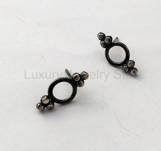 Handmade Victorian Stud Earrings - image 2