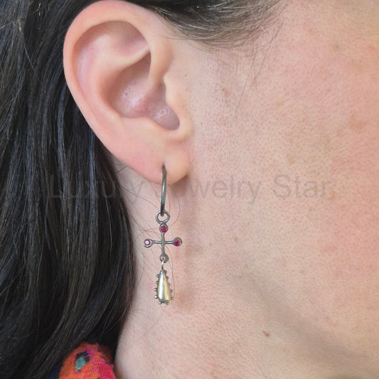 Rowan Cross Ruby Earrings - image 2