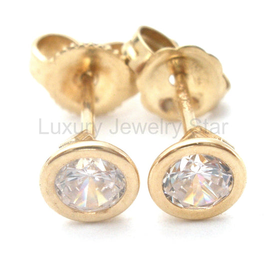 14K Gold Cubic Zirconia Post Earrings