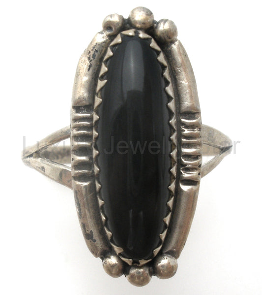 Black Onyx Ring Sterling Silver Jean Dixon Size 8.25