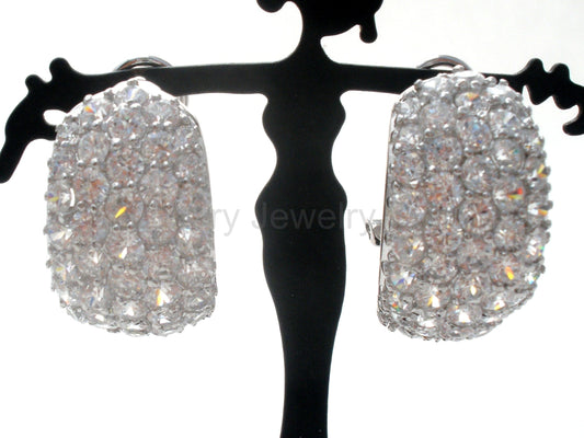 Cubic Zirconia Sterling Silver Earrings - image 2