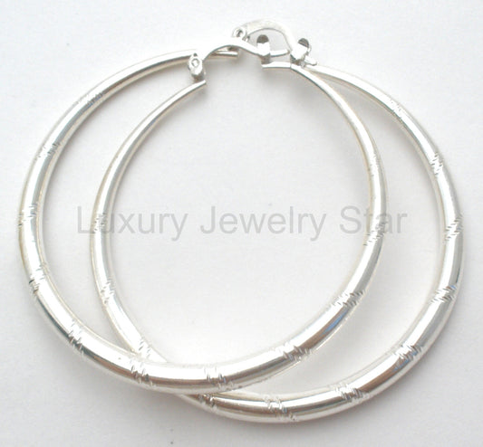 Large Hoop Earrings Sterling Silver
