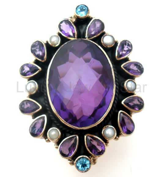 Nicky Butler Amethyst Sterling Ring Size 6