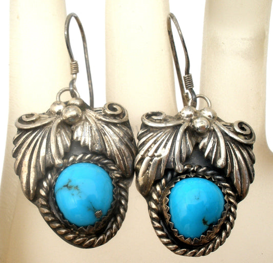 Robert Johnson Turquoise Earrings Sterling Silver - image 2