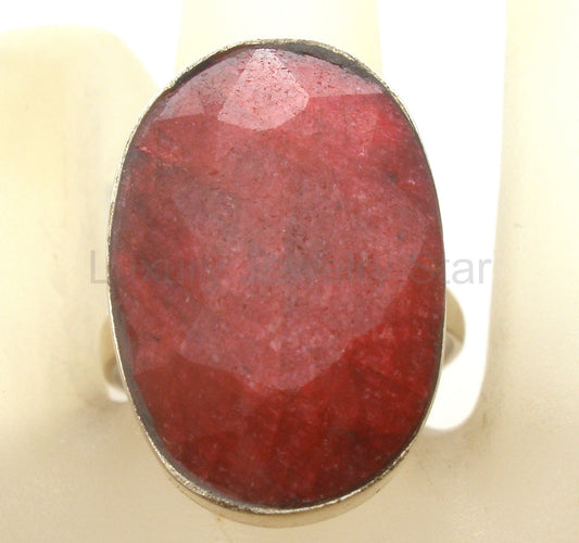 Ruby Ring Sterling Silver Size 6.5 Vintage