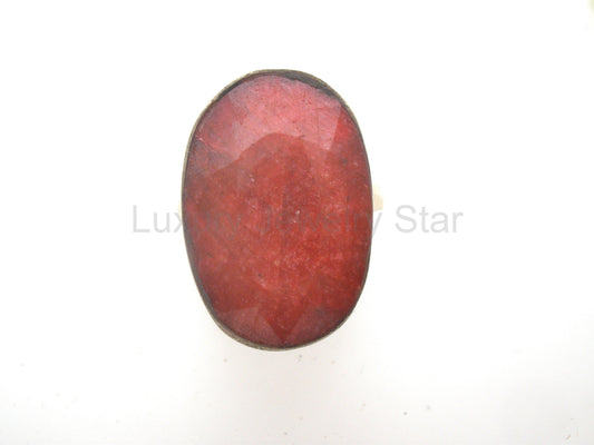 Ruby Ring Sterling Silver Size 6.5 Vintage - image 2