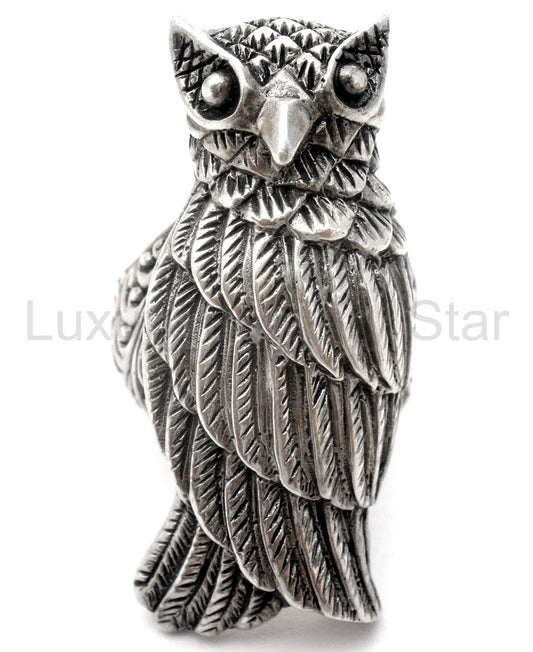 Sarda Owl Ring Sterling Silver Size 8