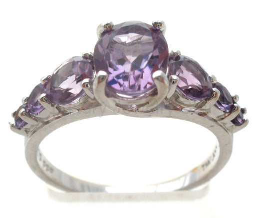 Sterling Silver Amethyst Multi Gem Ring Size 8