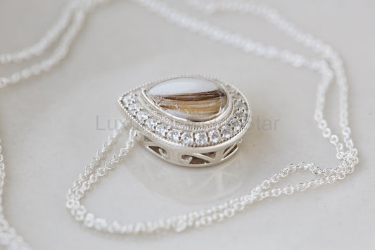 Diamond Halo Drop Pendant