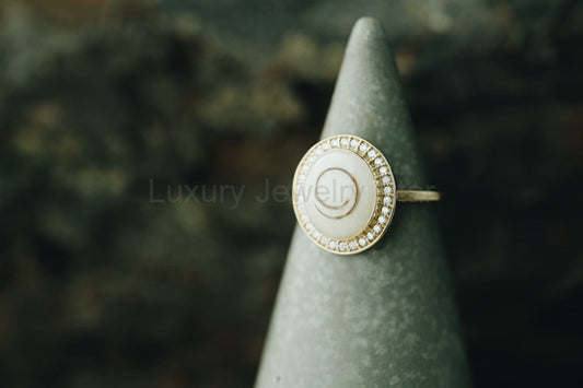 Diamond Halo Oval Ring - image 2