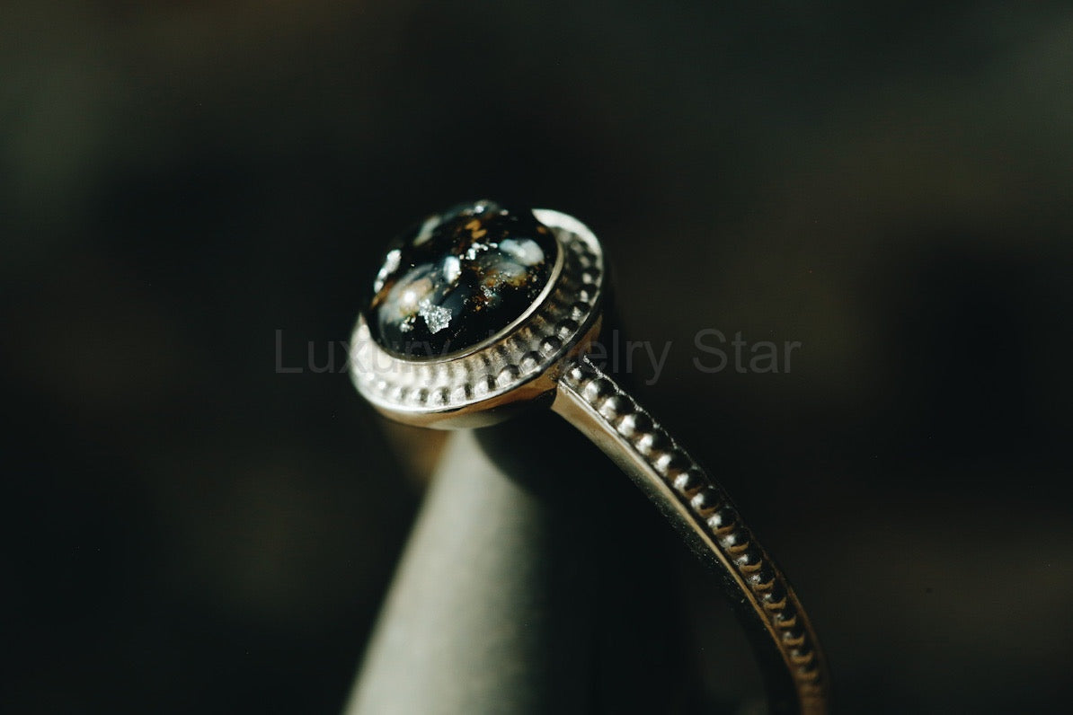Round Beaded Halo Ring - image 4