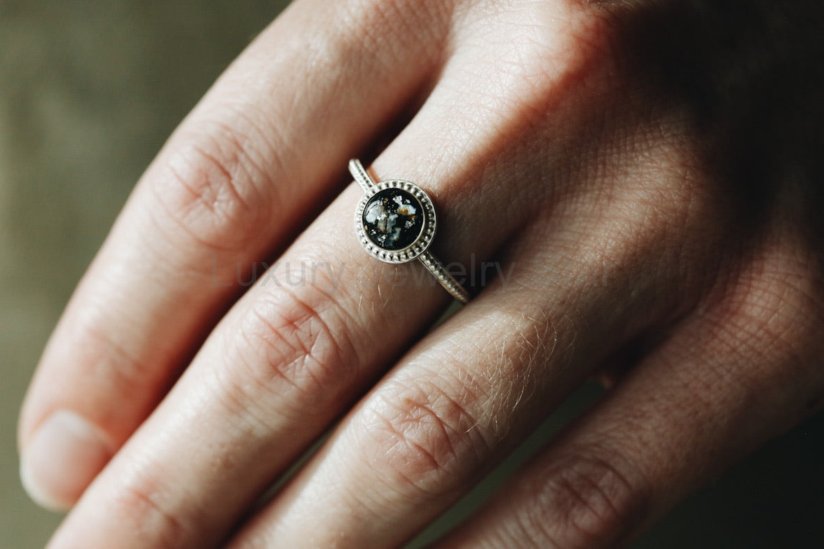 Round Beaded Halo Ring - image 5