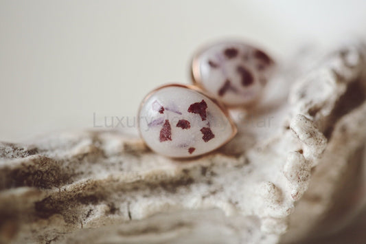 Solid gold drop stud earrings - image 2