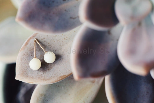 Tiny 6mm Pearl Earrings - image 2