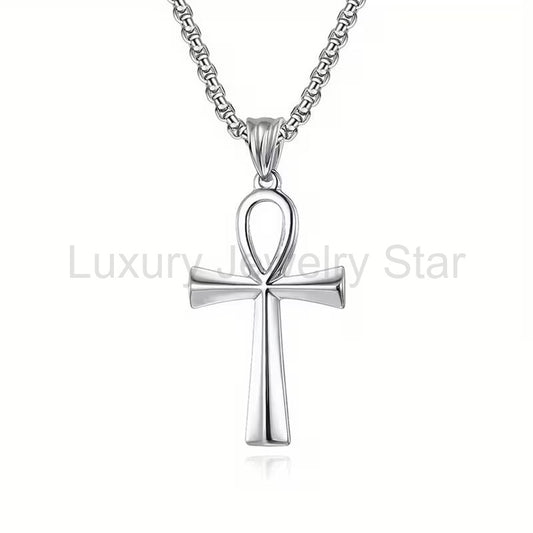 Ankh Solid Steel Pendant Necklace