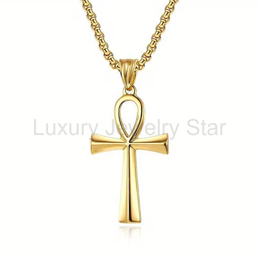Ankh Solid Steel Pendant Necklace - image 2