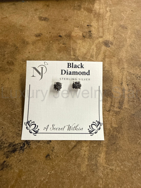 Black Diamond Stud Earrings