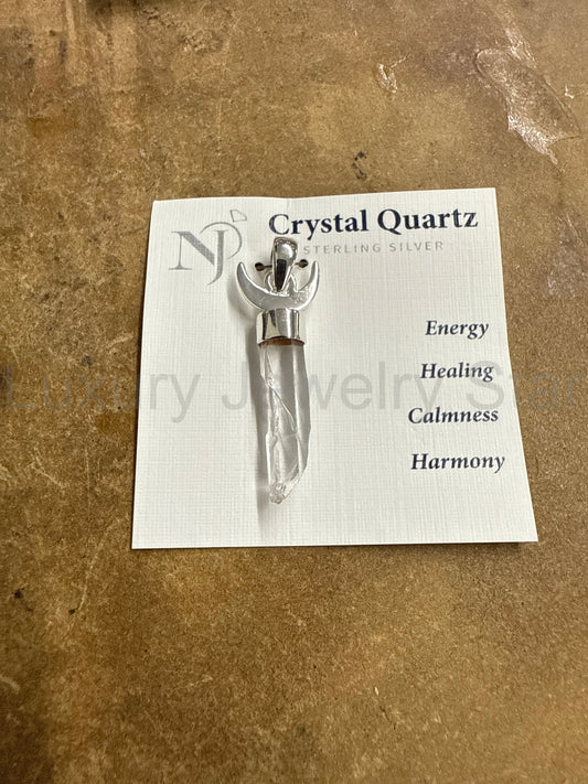 Clear Quartz Moon Goddess Pendent