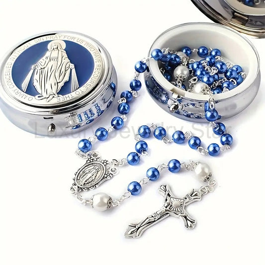 Exquisite Simple Glass Our Father Beads Rosary Set - image 2