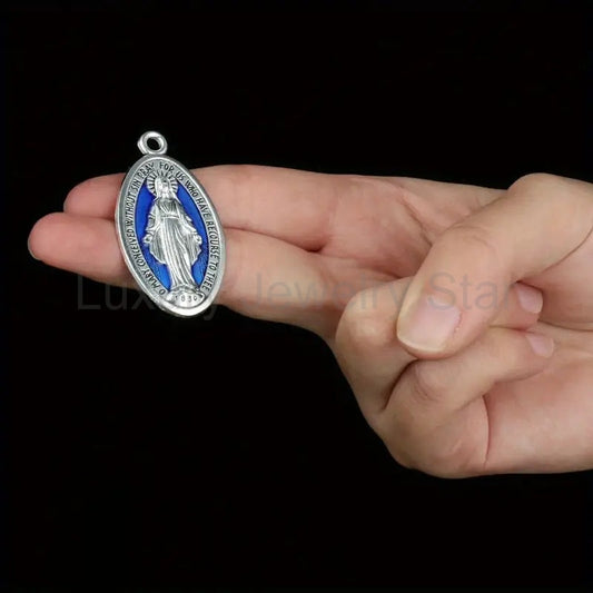 Large Blue Virgin Mary Charm - image 2