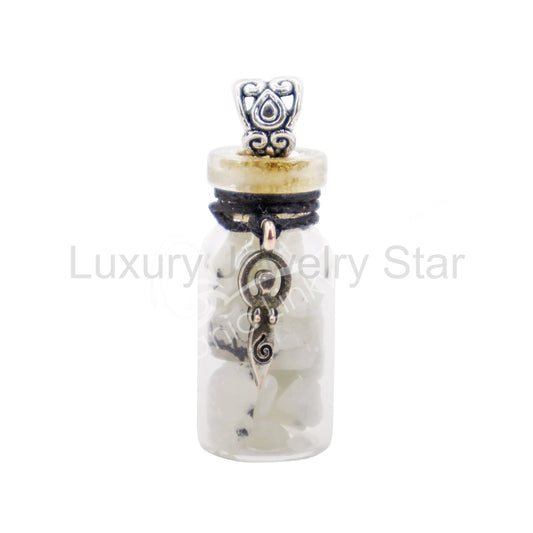 Moonstone Chips Bottle W/ Goddess Necklace