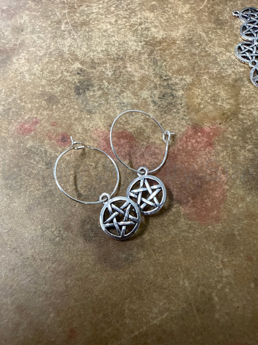 Pentacle Hoop Earrings