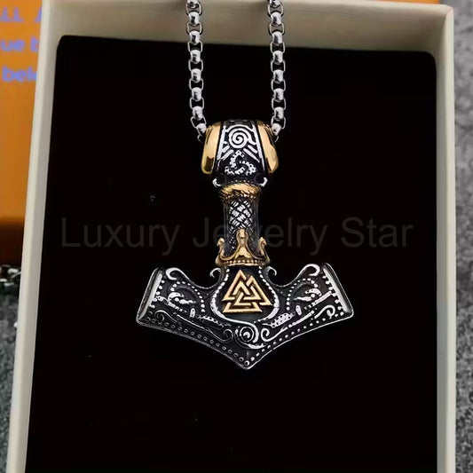 Thor's Hammer Triangle Men's Necklace