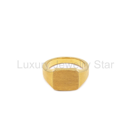 Gold Brushed Cushion Ring