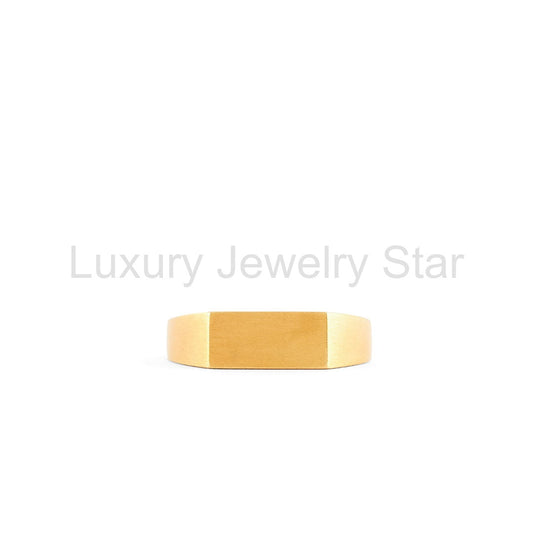 Gold Brushed Rectangle Ring