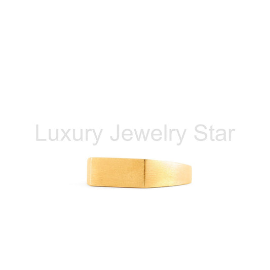 Gold Brushed Rectangle Ring - image 2