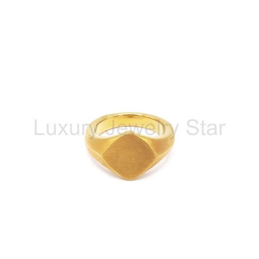 Gold Brushed Rhombus Ring