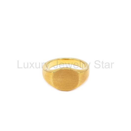 Gold Brushed Round Ring