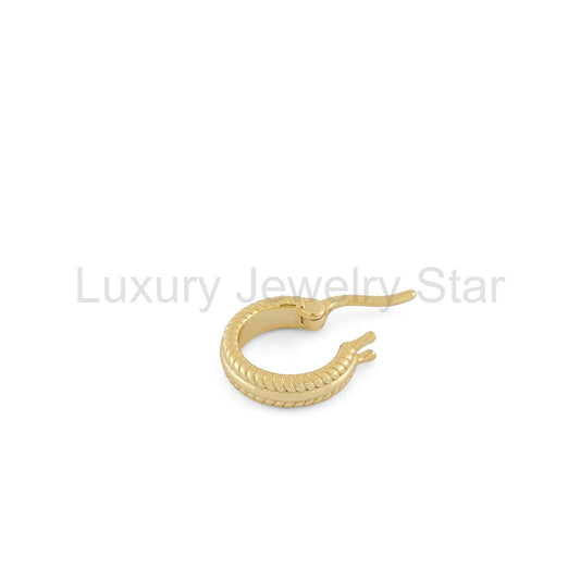 Gold Cable Hoop Earring - image 2