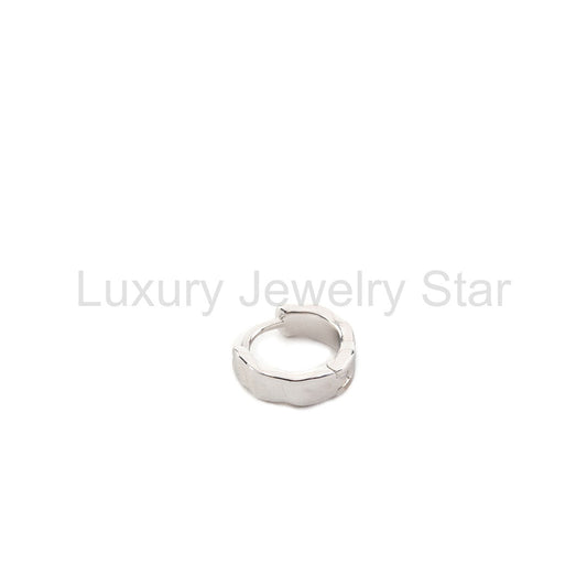 Silver Attrition Hoop Earring