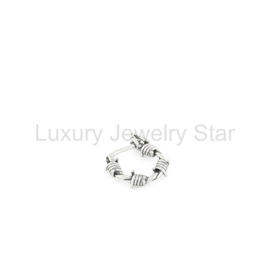 Silver Barbed Wire Hoop Earring