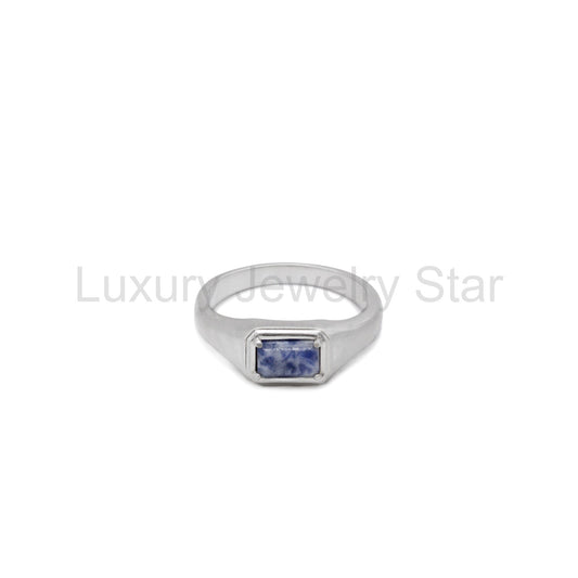 Silver Blue Jasper Ring