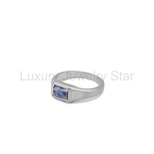 Silver Blue Jasper Ring - image 2