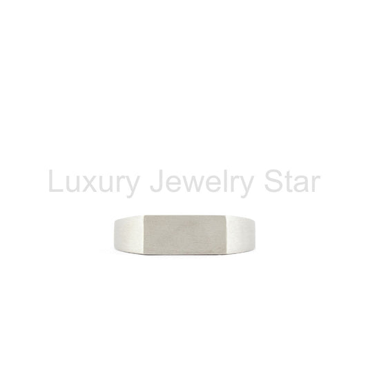 Silver Brushed Rectangle Ring