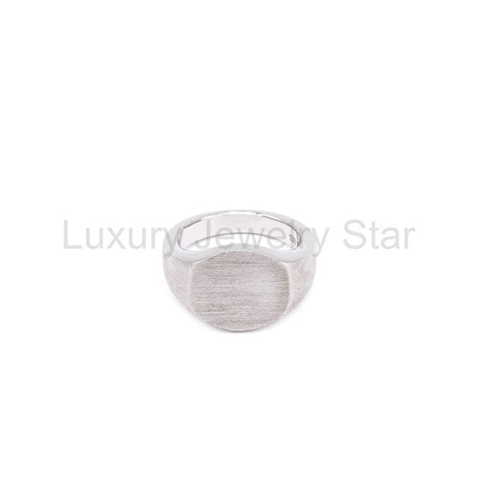 Silver Brushed Round Ring