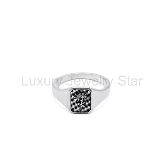 Silver Chrysanth Ring