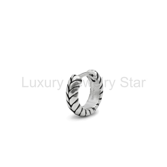 Silver Laurel Hoop Earring